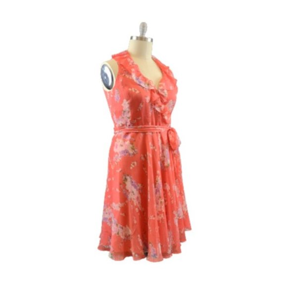 Lauren Ralph Lauren Dress Ruffled Chiffon - Picture 1 of 16